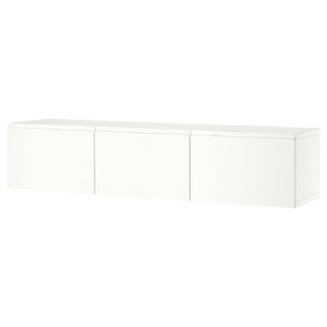 BESTÅ TV bench with doors, white, Västerviken white, 180x42x38 cm