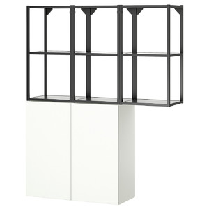 ENHET Storage combination, anthracite/white, 120x32x150 cm