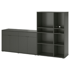 VIHALS Storage combination, dark grey, 235x37x140 cm