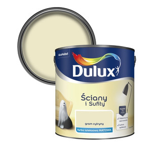 Dulux Walls & Ceilings Matt Latex Paint 2.5l gram of lemon