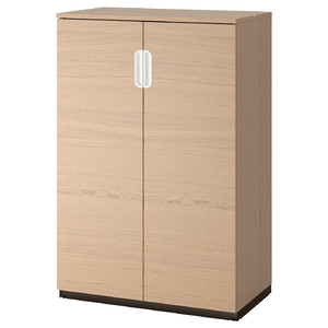 GALANT Cabinet with doors, white stained oak veneer, 80x120 cm