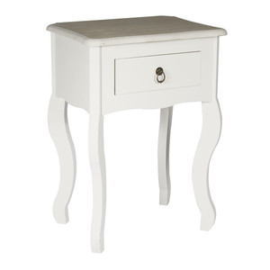 Nightstand Bedside Table Victoria, white