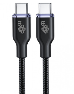 TB USB Cable USB C - USB C 60W Glamour cable, 1.5m, black