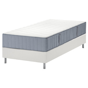 LYNGÖR Divan bed, Vågstranda medium firm/light blue white, 90x200 cm