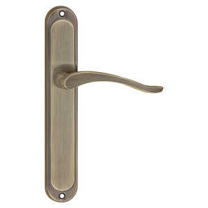 Gato Door Handle Balen, brass/patina