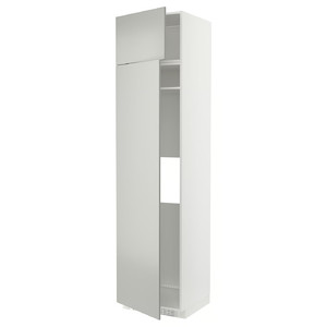 METOD Hi cab f fridge or freezer w 2 drs, white/Havstorp light grey, 60x60x240 cm