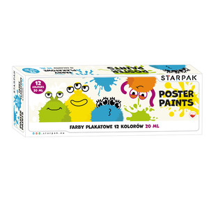 Starpak Poster Paints 12 Colours x 20ml Monster