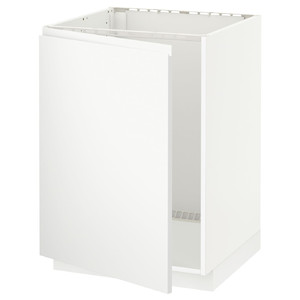 METOD Base cabinet for sink, white/Voxtorp matt white, 60x60 cm