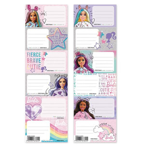 Label Stickers for Notebooks 25pcs Barbie, assorted