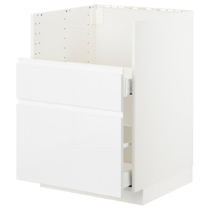METOD Bc f BREDSJÖN sink/2 fronts/2 drws, white/Voxtorp high-gloss/white, 60x60 cm