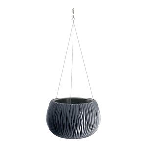 Hanging Plant Pot with Insert Sandy Bowl 29 cm, anthracite
