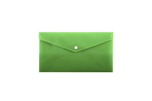 Document Envelope Pocket Wallet File with Button PP DL, green