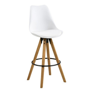 Bar Stool Dima, white/wood