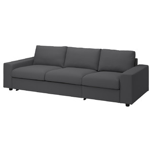 VIMLE 3-seat sofa-bed, with wide armrests/Hallarp grey