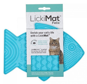 LickiMat Classic for Cats Felix Fish, soft, turquoise