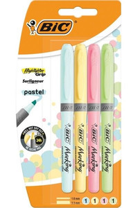 BIC Marking Highlighter Grip Pastel 4 Colours