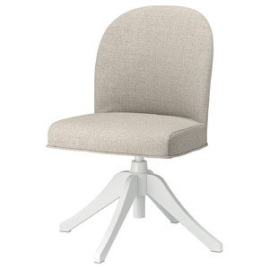ROSENTORP Swivel chair, white/Kilanda beige