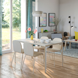 SKÅLSTA Chair, Knäbäck beige/tubular metal/light grey-beige