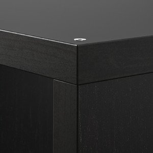 KALLAX Shelving unit with underframe, black-brown/black, 77x94 cm