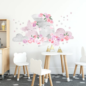 Wall Sticker Set 94x52cm - Moon Pink