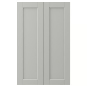 LERHYTTAN 2-p door f corner base cabinet set, light grey, 25x80 cm