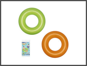 Bestway Inflatable Swim Ring Neon 91cm, assorted colours, 1pc, 10+