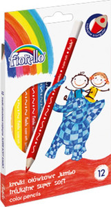 Fiorello Triangular Coloured Pencils Super Soft Jumbo 12 Colours