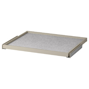KOMPLEMENT Pull-out tray with drawer mat, beige/light grey, 75x58 cm