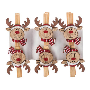 Christmas Decoration Clip Reindeer 4.8 cm 6pcs