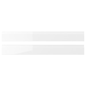 VOXTORP Drawer front, high-gloss white, 2 pack, 80x10 cm