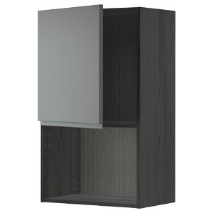 METOD Wall cabinet for microwave oven, black/Voxtorp dark grey, 60x100 cm
