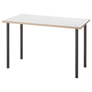 LAGKAPTEN / ADILS Desk, white anthracite/dark grey, 120x60 cm