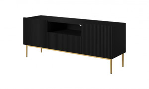 TV Cabinet Nicole 150 cm, matt black/gold legs