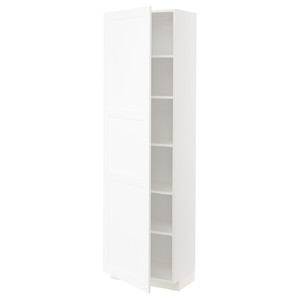 METOD High cabinet with shelves, white Enköping/white wood effect, 60x37x200 cm