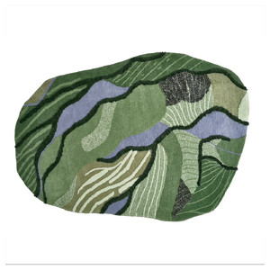 GREJSIMOJS Rug, high pile, green, 153x215 cm