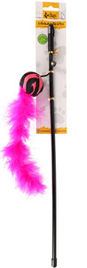 Dingo Cat Toy Fishing Rod, ball with tail, pink