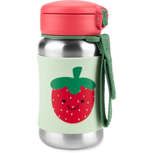 Skip Hop Spark Style Stainless Steel Straw Bottle - Strawberry 12m+