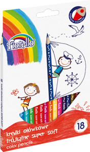 Fiorello Triangular Coloured Pencils Super Soft 18 Colours