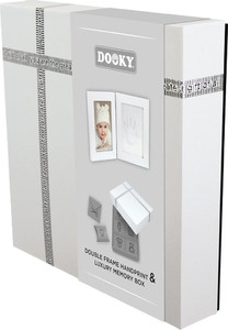 Dooky Gift Set Handprint Double Frame White and Memory Box