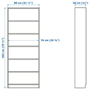 BILLY Bookcase with doors, white, 80x30x202 cm