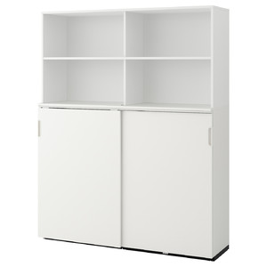 GALANT Storage combination w sliding doors, white, 160x200 cm