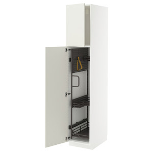 METOD High cabinet with cleaning interior, white/Veddinge white, 40x60x200 cm