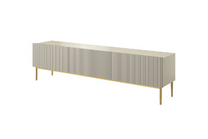 TV Cabinet Nicole 200 cm, cashmere, gold legs