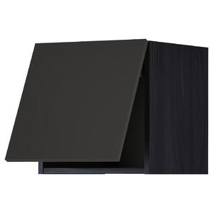 METOD Wall cabinet horizontal, black/Nickebo matt anthracite, 40x40 cm
