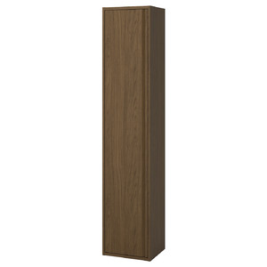 ÄNGSJÖN High cabinet with door, brown oak effect, 40x35x195 cm