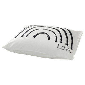 TAPETMAL Pillowcase, white/rainbow, 50x60 cm