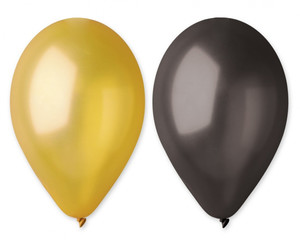 Balloons Metallic 10" 50pcs, gold & black