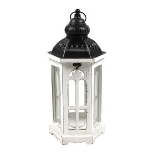 Wooden Lantern Gazebo 46 cm, white