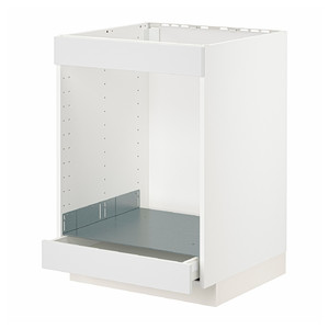 METOD / MAXIMERA Base cab for hob+oven w drawer, white/Stensund white, 60x60 cm