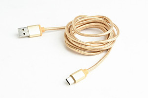 Gembird Cotton Braided Type-C USB Cable 1.8m, gold color